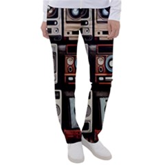 Retro Cameras Old Vintage Antique Technology Wallpaper Retrospective Women s Casual Pants by Grandong