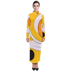 Abstract Pattern Turtleneck Maxi Dress by Maspions