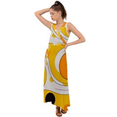 Abstract Pattern V-neck Chiffon Maxi Dress by Maspions