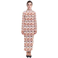 Geometric Tribal Pattern Design Turtleneck Maxi Dress by Maspions