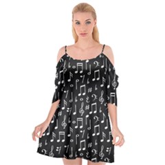 Chalk Music Notes Signs Seamless Pattern Cutout Spaghetti Strap Chiffon Dress by Ravend