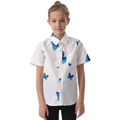 Butterfly-blue-phengaris Kids  Short Sleeve Shirt by saad11