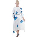 Butterfly-blue-phengaris Quarter Sleeve Wrap Front Maxi Dress View2