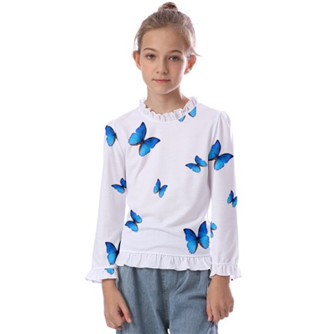 Butterfly-blue-phengaris Kids  Frill Detail T-shirt by saad11