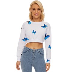 Butterfly-blue-phengaris Lightweight Long Sleeve Sweatshirt by saad11