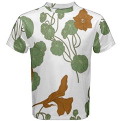 Nasturtium Flower Plant Leaves Men s Cotton T-shirt by Maspions