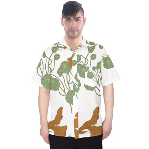 Nasturtium Flower Plant Leaves Men s Hawaii Shirt by Maspions