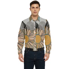 Boho Leaves Botanical Retro Vintage Men s Long Sleeve  Shirt by Maspions