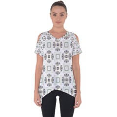 Background Pattern Retro Vintage Cut Out Side Drop T-shirt by Maspions