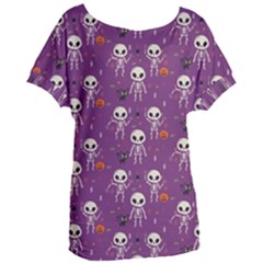 Skull Halloween Pattern Women s Oversized T-shirt by Maspions