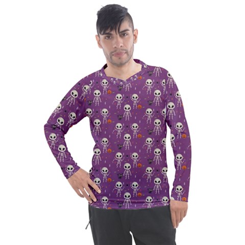 Skull Halloween Pattern Men s Pique Long Sleeve T-shirt by Maspions