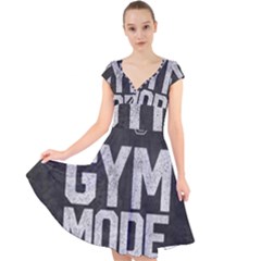 Gym Mode Cap Sleeve Front Wrap Midi Dress by Store67