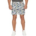 Blue Flowers Men s Runner Shorts View1