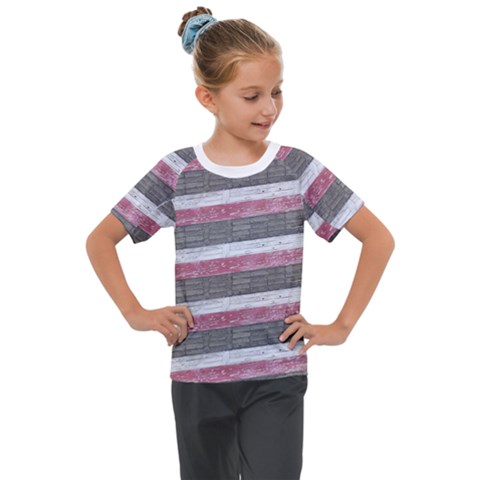 Vintage Vibrant Stripes Pattern Print Design Kids  Mesh Piece T-shirt by dflcprintsclothing