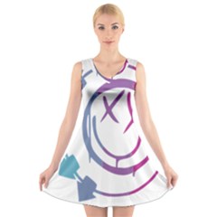 Blink 182 Logo V-neck Sleeveless Dress by avitendut