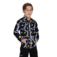 Cat Pattern Pet Drawing Eyes Kids  Windbreaker by Maspions