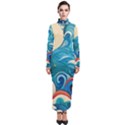 Waves Wave Ocean Sea Abstract Whimsical Turtleneck Maxi Dress View1