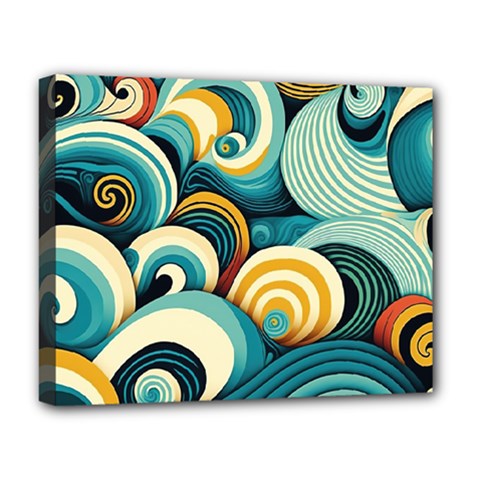 Wave Waves Ocean Sea Abstract Whimsical Deluxe Canvas 20  X 16  (stretched) by Maspions