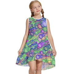 Sktechy Style Guitar Drawing Motif Colorful Random Pattern Wb Kids  Frill Swing Dress by dflcprintsclothing