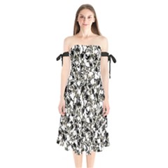 Barkfusion Camouflage Shoulder Tie Bardot Midi Dress by dflcprintsclothing