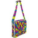 Colorful-graffiti-pattern-blue-background Cross Body Office Bag View2