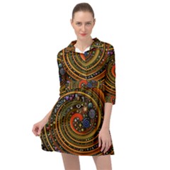 Swirl Vortex Emoji Cyclone Motion Art Mini Skater Shirt Dress by Paksenen