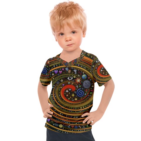 Swirl Vortex Emoji Cyclone Motion Art Kids  Sports T-shirt by Paksenen