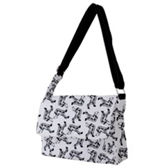 Erotic Pants Motif Black And White Graphic Pattern Black Backgrond Full Print Messenger Bag (s) by dflcprintsclothing