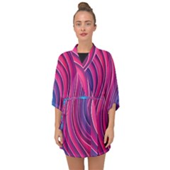 Spiral Swirl Pattern Light Circle Half Sleeve Chiffon Kimono by Ndabl3x