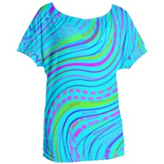 Pattern Swirl Pink Green Aqua Women s Oversized T-shirt by Ndabl3x