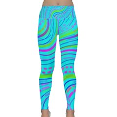 Pattern Swirl Pink Green Aqua Lightweight Velour Classic Yoga Leggings by Ndabl3x