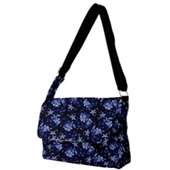 Stylized Floral Intricate Pattern Design Black Backgrond Full Print Messenger Bag (s) by dflcprintsclothing