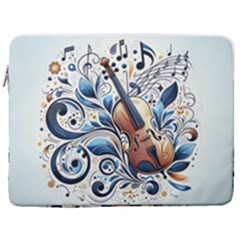 Cello 17  Vertical Laptop Sleeve Case With Pocket by RiverRootz