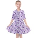 Purple Flowers 001 Kids  All Frills Chiffon Dress View1