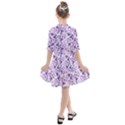 Purple Flowers 001 Kids  All Frills Chiffon Dress View2