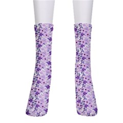 Purple Flowers 001 Crew Socks by DinkovaArt