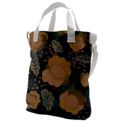 Flower Patterns Pattern Beige Green Canvas Messenger Bag by Proyonanggan