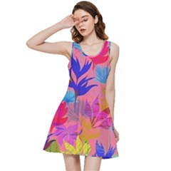 Pink And Blue Floral Inside Out Racerback Dress by Sparkle