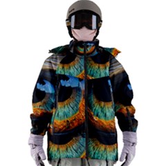 Eye Bird Feathers Vibrant Women s Zip Ski And Snowboard Waterproof Breathable Jacket by Hannah976