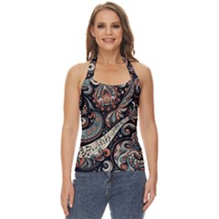 Paisley Print Musical Notes7 Basic Halter Top by RiverRootz