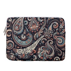 Paisley Print Musical Notes7 14  Vertical Laptop Sleeve Case With Pocket by RiverRootz