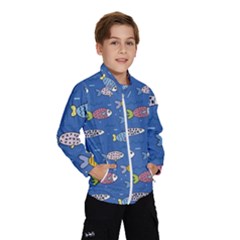 Sea Fish Blue Submarine Animals Patteen Kids  Windbreaker by Maspions