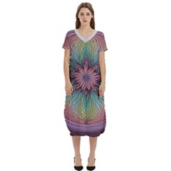 Pattern 4a Pattern 4 T-shirt Midi Dress With Pockets by 2607694