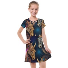 Pattern With Horses Kids  Cross Web Dress by 2607694a