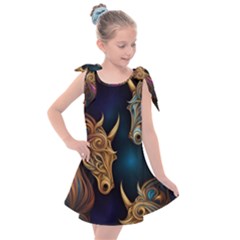 Pattern With Horses Kids  Tie Up Tunic Dress by 2607694a