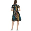 pattern with horses Short Sleeve Waist Detail Dress View2