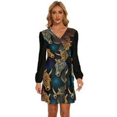 Schwarz Dg9jyfkze1mwpbzobw7q--1--fzuss 6 9444x (1) Long Sleeve Waist Tie Ruffle Velvet Dress by 2607694a