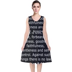 Galatians 5 V-neck Midi Sleeveless Dress  by RiverRootz