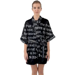 Galatians 5 Half Sleeve Satin Kimono  by RiverRootz