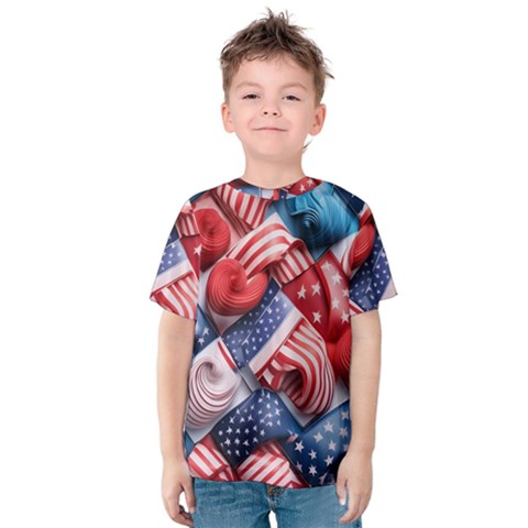 Us Presidential Election Colorful Vibrant Pattern Design  Kids  Cotton T-shirt by dflcprintsclothing